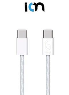 ION 60W Type-C Data and Charging Cable 1m Braided Fabric Anti-cut Cable Compatible with iPhone, Samsung, Huawei and other Type-C supported devices.  - Image 1