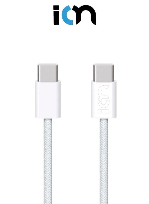 60W Type-C Data and Charging Cable 1m Braided Fabric Anti-cut Cable Compatible with iPhone, Samsung, Huawei and other Type-C supported devices.