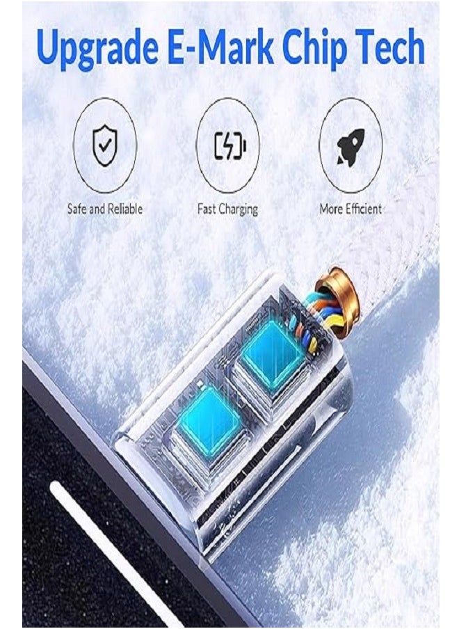 ION - 60W Type-C Data and Charging Cable 1m Braided Fabric Anti-cut Cable Compatible with iPhone, Samsung, Huawei and other Type-C supported devices. - Image 1