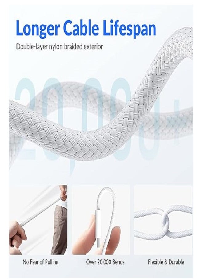 ION - 60W Type-C Data and Charging Cable 1m Braided Fabric Anti-cut Cable Compatible with iPhone, Samsung, Huawei and other Type-C supported devices. - Image 1