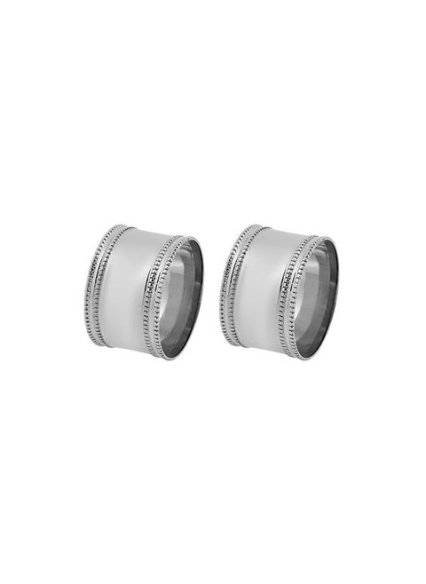 Dots 2 Pcs Silver Napkin Ring