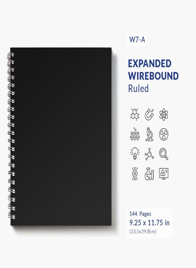 Vela Sciences Advanced W7-A Expanded Wirebound Lab Notebook, 9.25 x 11.75 in (23.5 x 30 cm), 144 Pages, Double Wire Looped, 70lb Heavyweight Paper (1-Pack, Ruled) - Image 2