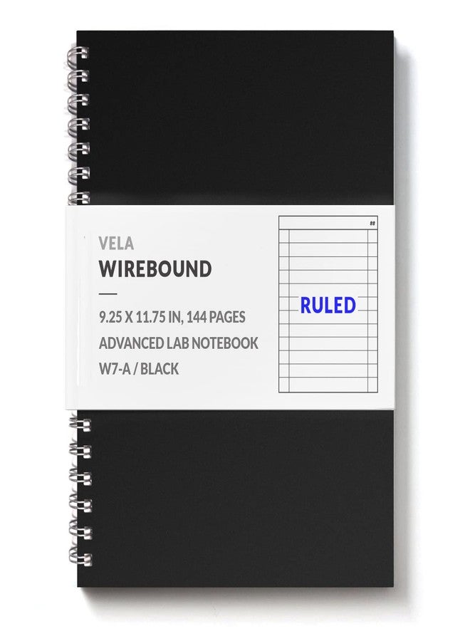 Vela Sciences Advanced W7-A Expanded Wirebound Lab Notebook, 9.25 x 11.75 in (23.5 x 30 cm), 144 Pages, Double Wire Looped, 70lb Heavyweight Paper (1-Pack, Ruled) - Image 1