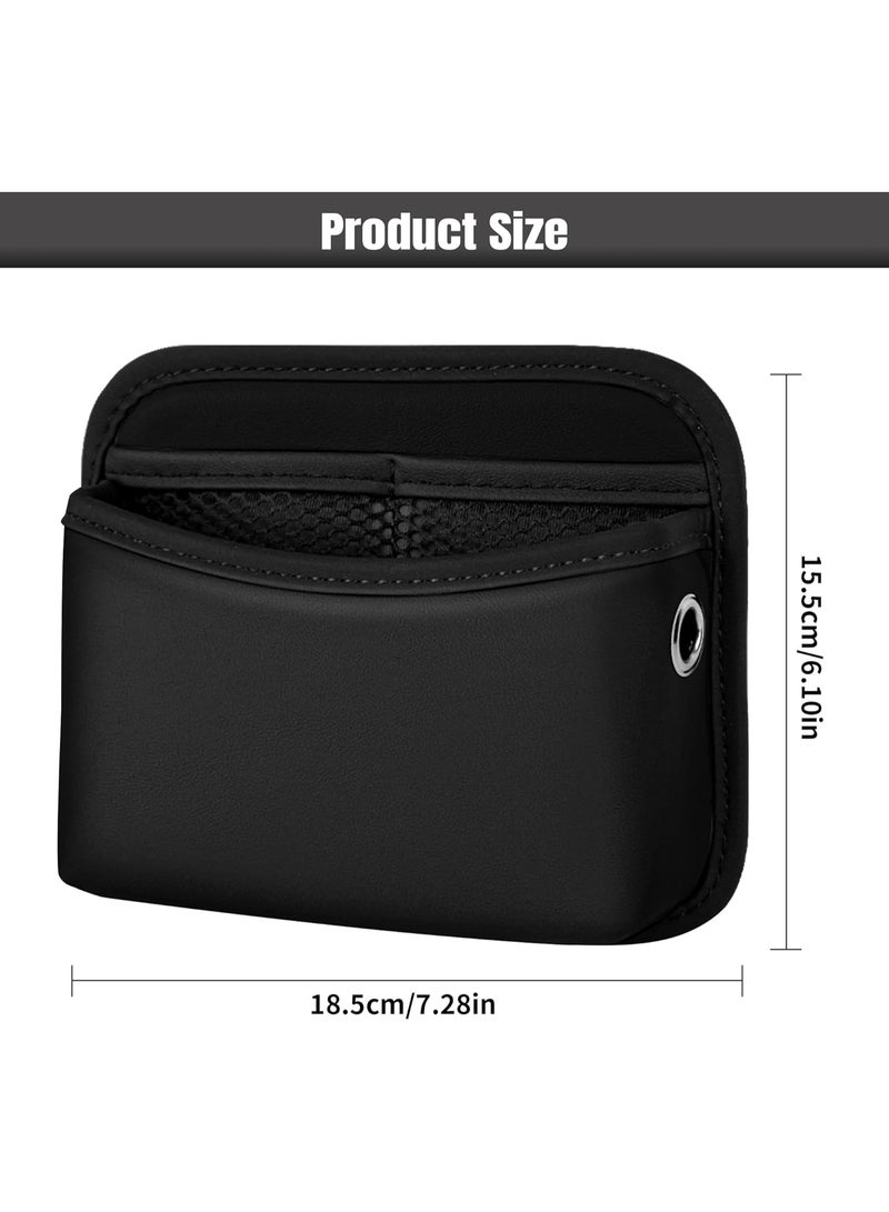 Relex Car Seat Side Storage Pocket, Small Organizer, PU Leather Multifunctional Console Side Organizer Bag for Phone, keys, sunglass, wallet, ect (Black) - Image 4