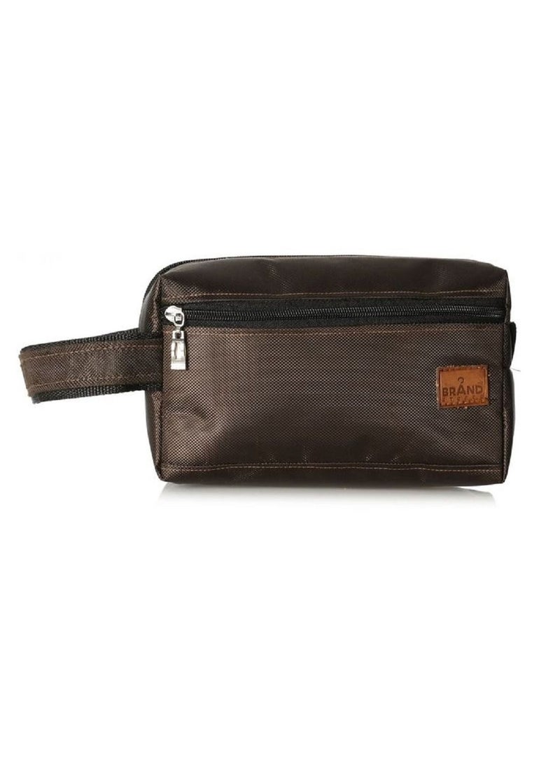 Brand Stores Clutch Canvas Brown Bag - Brand Stores - Image 1