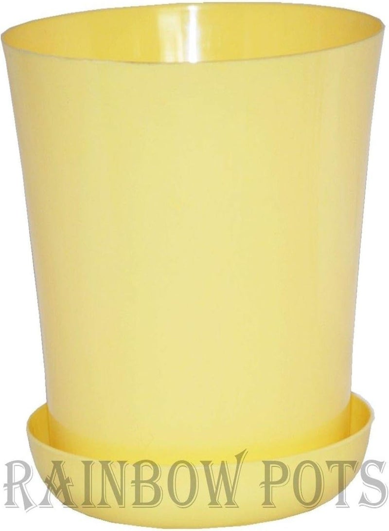 : 13 Cm - 5.1 Inch: Flower Pots 14 Colours Decor Square And Round Gloss Plastic Plant Pots Planter