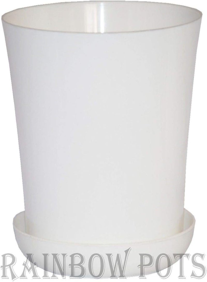 : 13 Cm - 5.1 Inch: Flower Pots 14 Colours Decor Square And Round Gloss Plastic Plant Pots Planter