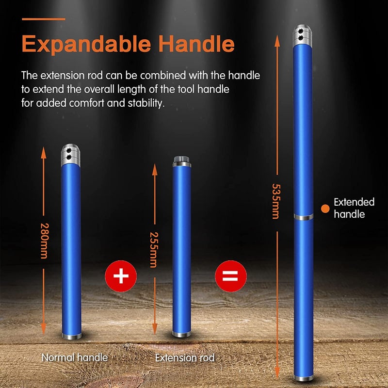 Carbide Tipped Wood Lathe Turning Tools Set, Latest Lathe Rougher Finisher Swan Neck Hollowing Tools and Interchangeable Aluminum Alloy Grip Handle with Diamond Round Square Carbide Inserts - Image 2