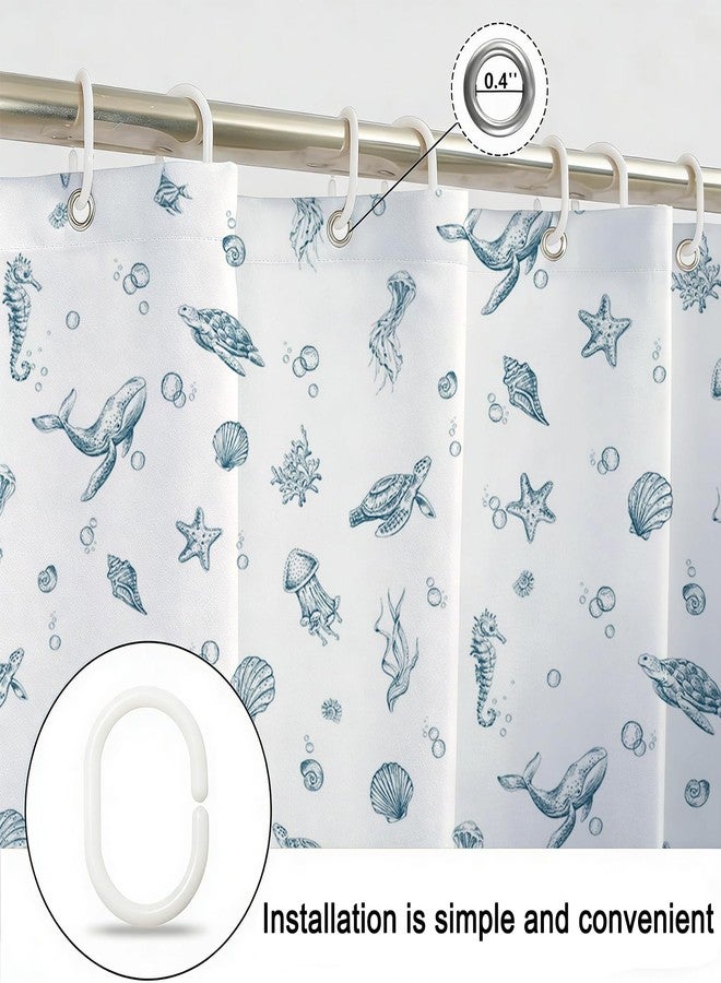 Mocsicka Ocean Shower Curtain Blue Underwater World Fish Sea Turtle Shower Curtain for Ocean Bathroom Decor Waterproof Summer Tropical Marine Animals Decor Bath Curtain 72 X 72 Inch - Image 4