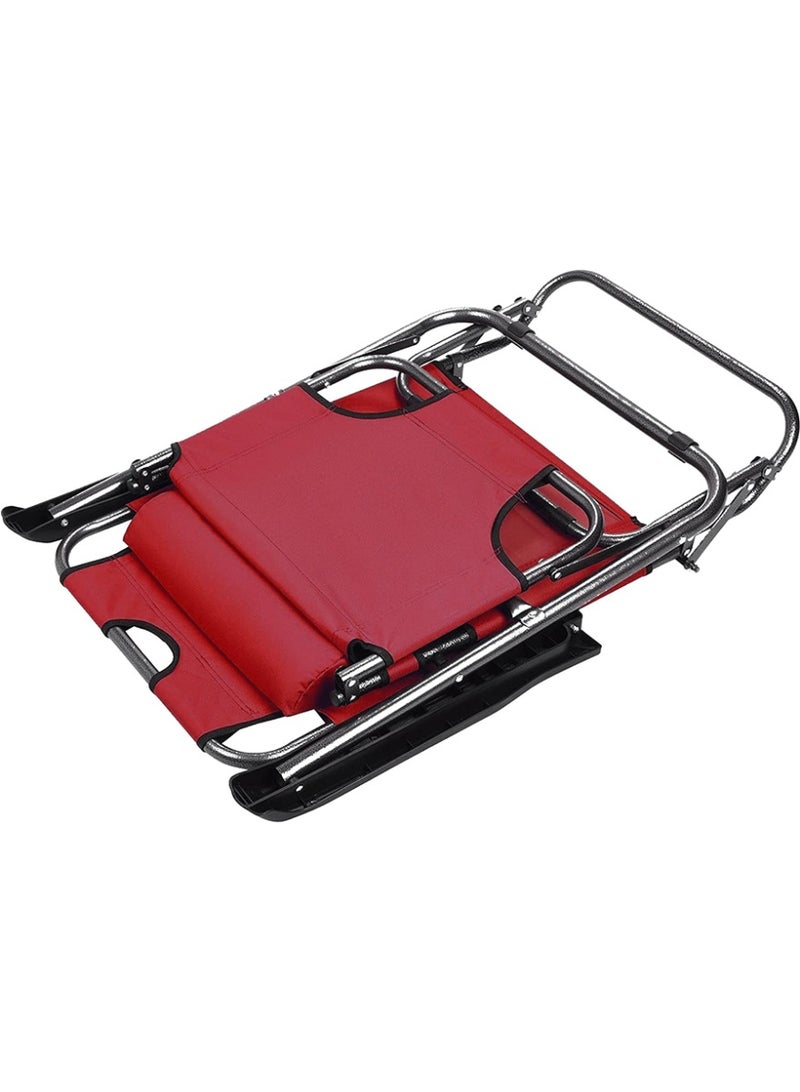 كادي ون كرسي استرخاء محمول قابل للطي لكبار السن، كرسي تخييم قابل للتعديل مزودة بوسادة رأس، مقعد رحلات بهيكل معدني متين مثالي للاستدخام الداخلي و الخارجي يحمل وزن 120 كيلو - Image 5