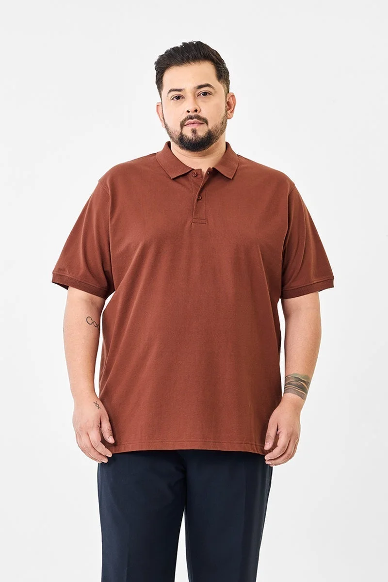 SNITCH Plus Size Stretch Polo T-Shirt