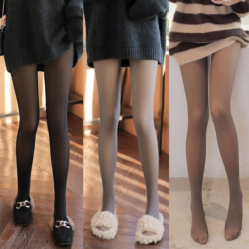 145 Little Women'S Double Layer Bottoming Pantyhose Light Leg Artifact 150 Fleece-Lined Naked Supernatural Fake Meat - Image 1