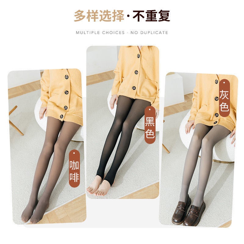 145 Little Women'S Double Layer Bottoming Pantyhose Light Leg Artifact 150 Fleece-Lined Naked Supernatural Fake Meat - Image 3