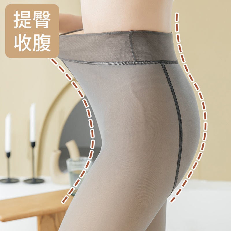 145 Little Women'S Double Layer Bottoming Pantyhose Light Leg Artifact 150 Fleece-Lined Naked Supernatural Fake Meat - Image 5