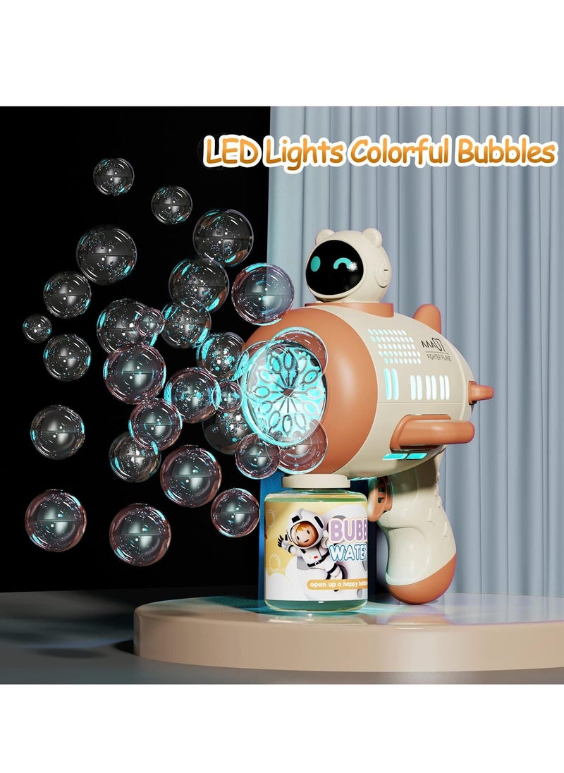 MAGIC VAULT - Bubble Gun, Bubble Machine for Kids Toddlers, Space Automatic Bubble Blower with 360° Leak-Proof Design, Bubble Blaster 12 Hole Rich Bubbles Led Light, Party Favors Birthday Gift Outdoor Toy - Image 1