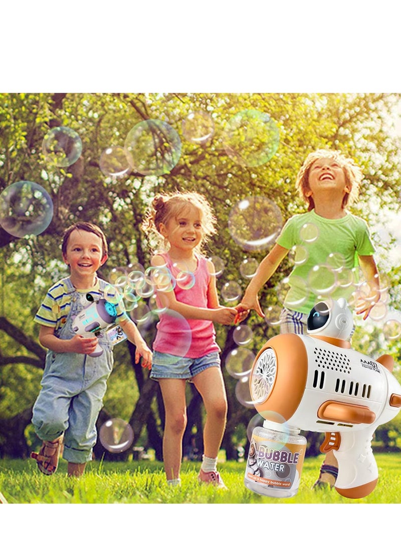 MAGIC VAULT - Bubble Gun, Bubble Machine for Kids Toddlers, Space Automatic Bubble Blower with 360° Leak-Proof Design, Bubble Blaster 12 Hole Rich Bubbles Led Light, Party Favors Birthday Gift Outdoor Toy - Image 1