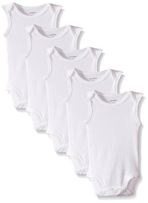 Carter's 5-Pack S/L Bodysuits - White- Newborn