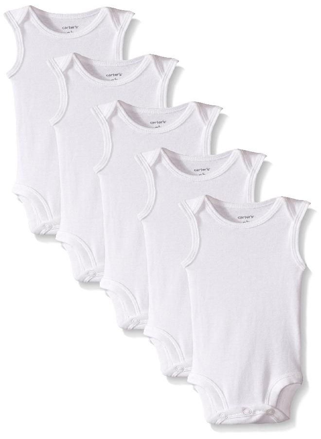 carter's Carter's 5-Pack S/L Bodysuits - White- Newborn  - Image 5