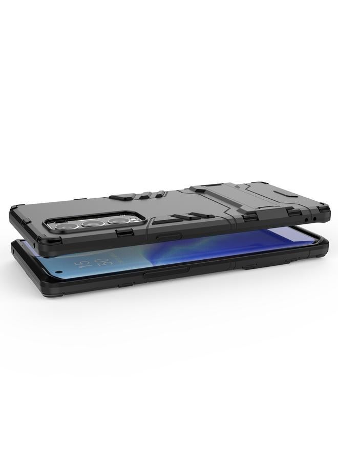 اس-توب جراب لهاتف OPPO Reno5 Pro Plus مصنوع من مادة PC + TPU ومضاد للصدمات مع حامل - Image 4