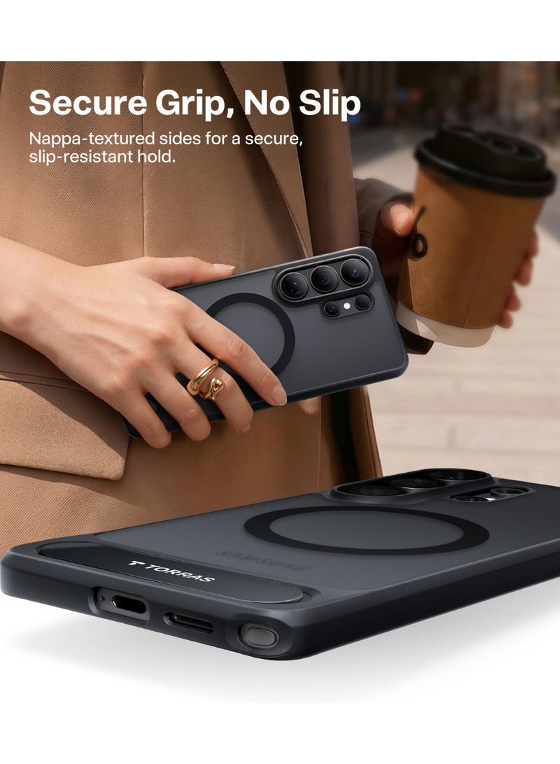 حافظة Pstand (Ostand L1) لسامسونج جالاكسي S26 ألترا، مغناطيسية قوية وحامل سلس، مناسبة لماغسيف، حماية من الصدمات بمعيار عسكري، حافظة قابلة للتعديل مع حامل، ظهر شفاف - Image 5