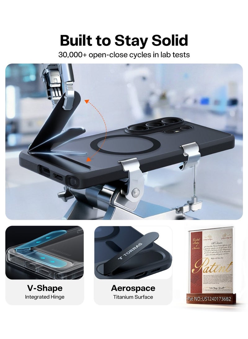 حافظة Pstand (Ostand L1) لسامسونج جالاكسي S26 ألترا، مغناطيسية قوية وحامل سلس، مناسبة لماغسيف، حماية من الصدمات بمعيار عسكري، حافظة قابلة للتعديل مع حامل، ظهر شفاف - Image 3