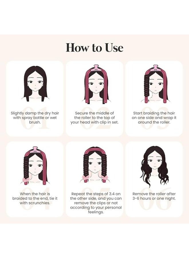 Elegant Silk Sleep Bonnet for Women, Single Layer Satin Fabric, High-Tech Care, Can Be Worn While Sleeping, Plus Sponge Headband for Heatless Curling at Night for a Gorgeous Natural Look, Dark Red - Image 4