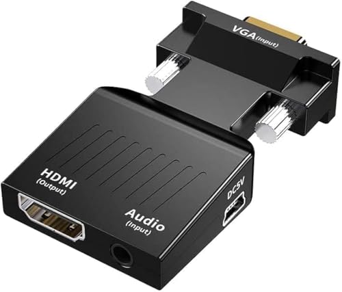 FANTIA VGA to HDMI Adapter Converter with Audio AUX Cable 1080P 60Hz Resolution with Audio Support for Computer PC Laptop Monitor Beamer HDTV UVM - Image 1
