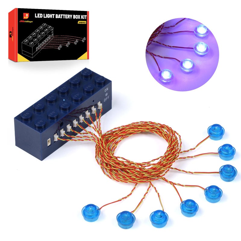 JMBricklayer LED Light Kit Building Blocks Set 2x6 Blue Light Up Bricks with LightSensing Mode DIY Lighting Accessories Decoration Compatible with Major Upgrade - Image 3
