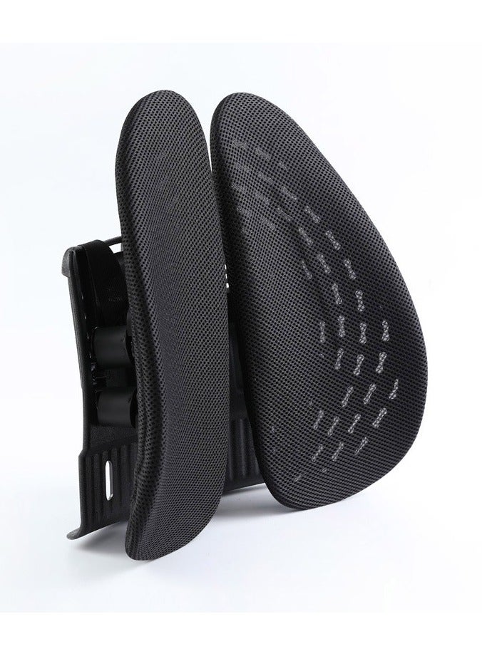 Adjustable Lumbar Support Pillow – Ergonomic Memory Foam Back Cushion for Lower Back Pain Relief & Improved Posture, Adjustable Slider for Office Chair, Car, Plane & Long Sitting Comfort