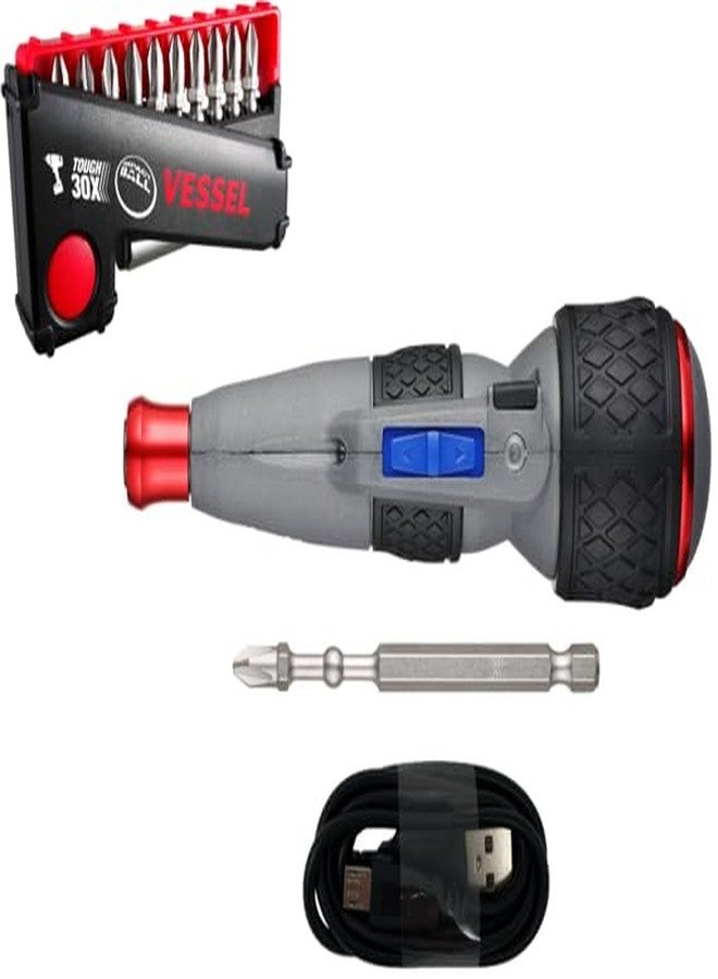 فيسيل مفك براغي VESSEL e-ASSIST عالي السرعة (1200 دورة في الدقيقة)، طقم كومبو مع رؤوس التواء IMPACT BALL™، طقم من 11 قطعة، صنع في اليابان - Image 1