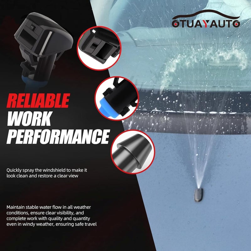 OTUAYAUTO 2PCS Windshield Washer Nozzles Replacement for 2007-2017 JEEP Patriot Fluid Nozzles Spray Jet Kit, Replaces OEM 5303834AB - Image 5