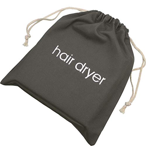 Bememo Hair Dryer Bags Drawstring Bag Hairdryer Container, 11.8 by 13.8 Inch(Cotton,Gray) - Image 1