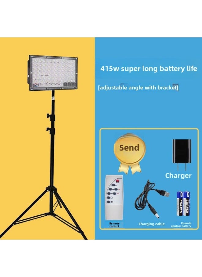 Generic Charged Lights Night Market Stall Lights D Spotlights Camping Outdoor Live Fill Lights Lightweight Retractable Lamp Stands Other-Specifications:415wh+ 2.1m Stand With Long Battery Life - Rechargeable Model (built-in Lithium Battery Does Not Require Wiring)  - Image 1