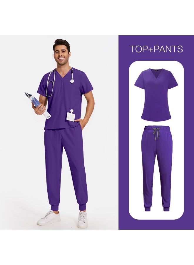 NIBEMINENT Surgery Uniforms Unisex Clinical Clothing Top And Pant Doctor Nurse Uniforms Oral Dental Workwear Medical Scrubs Sets - Image 1