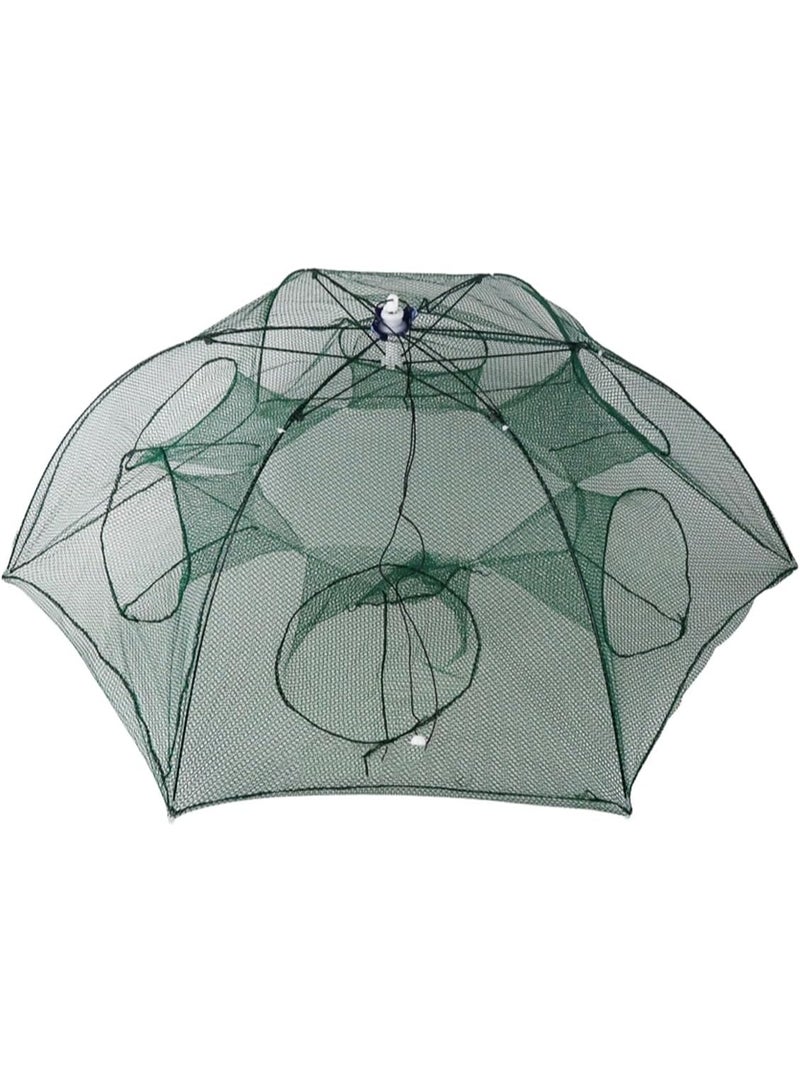 راكو مصيدة صيد سداسية قابلة للطي من راكو - شبكة مظلة بستة جوانب مع حبل للأسماك وسرطان البحر والروبيان والكركند، متينة للاستخدام في الأنهار والبحيرات والبحار - Image 1