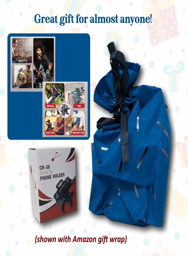 Crescendo CR-30 SlimClip Mic Stand Phone Holder, iPhone Clamp Mount, Pole Phone Mount, Microphone, Music or Drum Stand, Mic/Phone Clip - for iPhone, Samsung Galaxy, Pixel, Any Smartphone (Grey) - Image 2