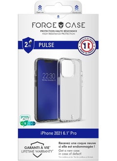 FORCE Force Case iPhone 13 Pro PULSE Made in France Reinforced Case Lifetime Warranty Transparent  - Image 1