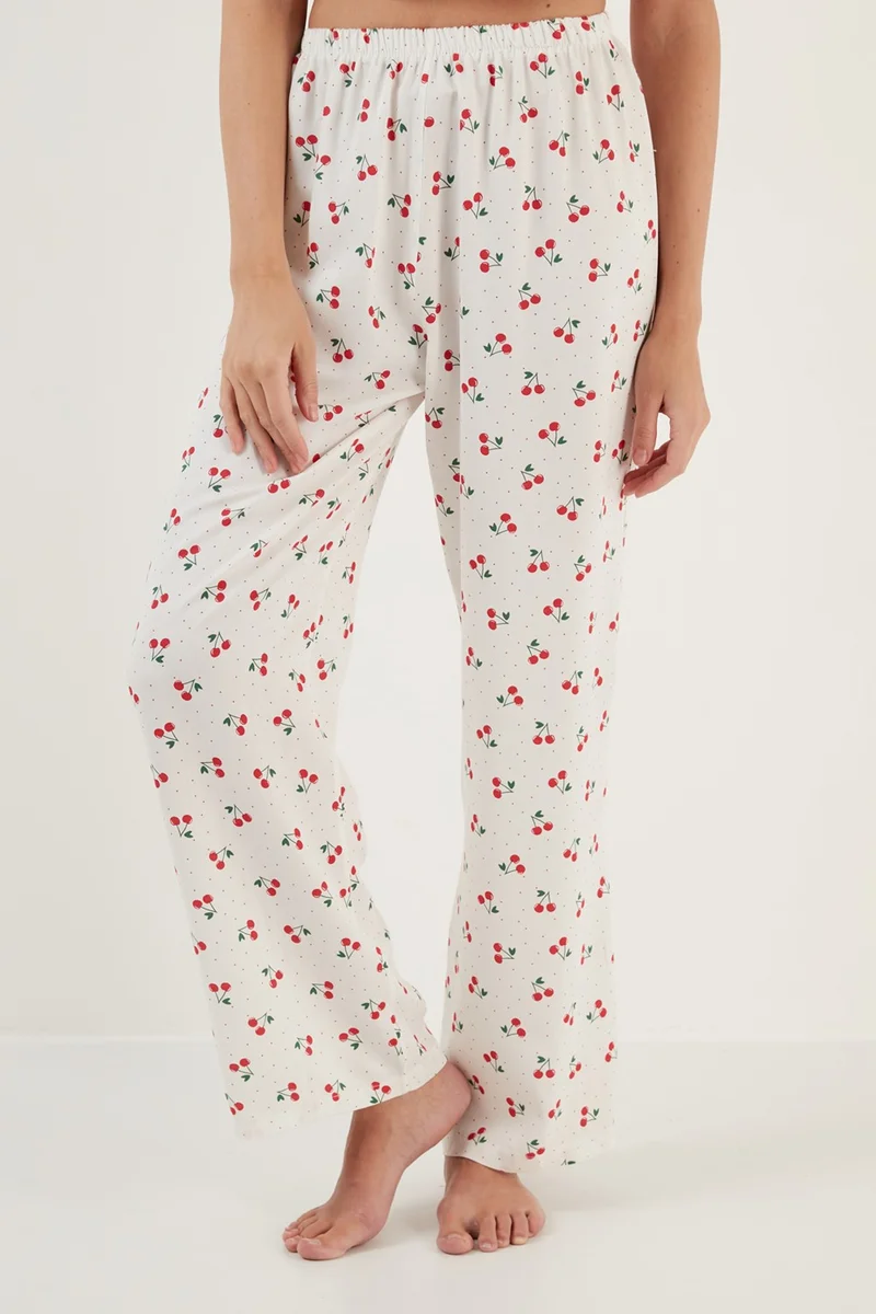 Lela Comfortable Cut Wide Leg Mono Collar Short Sleeve Pajama Set Women's Pajama Set 6110290