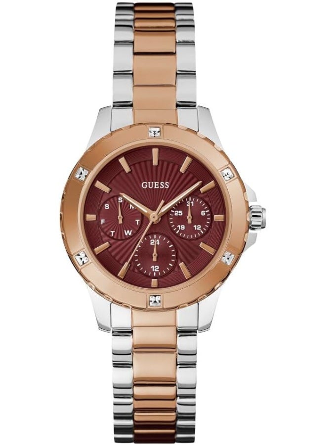 GUESS P SLV CS W/P RS GLD TR W/CRYS/SUN BURG DL/P SLV & RS GLD BRCT - Image 1