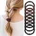 Srevela 8Pcs Mulberry Silk Scrunchies Set Silk Hair Ties Elastic for Women Skinny Scrunchies Reduces Breakage for All Hair Types Srevela 4Black 4Brown - Image 2