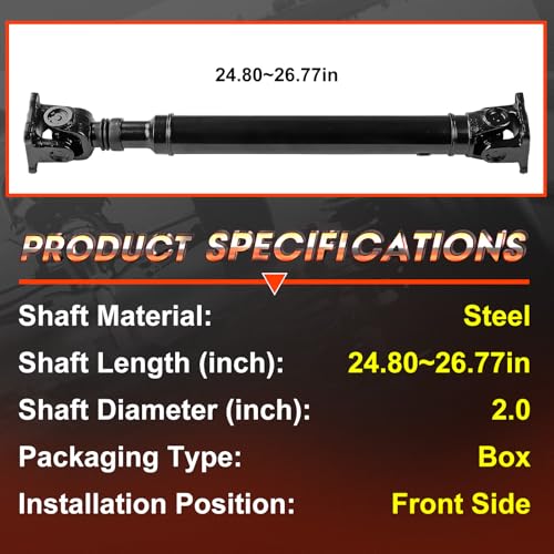 Fexhull Front Complete Drive Shaft Fit for Dodge Challenger 2017-2021, Fit for Charger 2015-2020 & Chrysler 300 2015-2021, Prop Shaft Driveshaft Assembly AWD Replace# 68200149AD, 68200149AB - Image 3