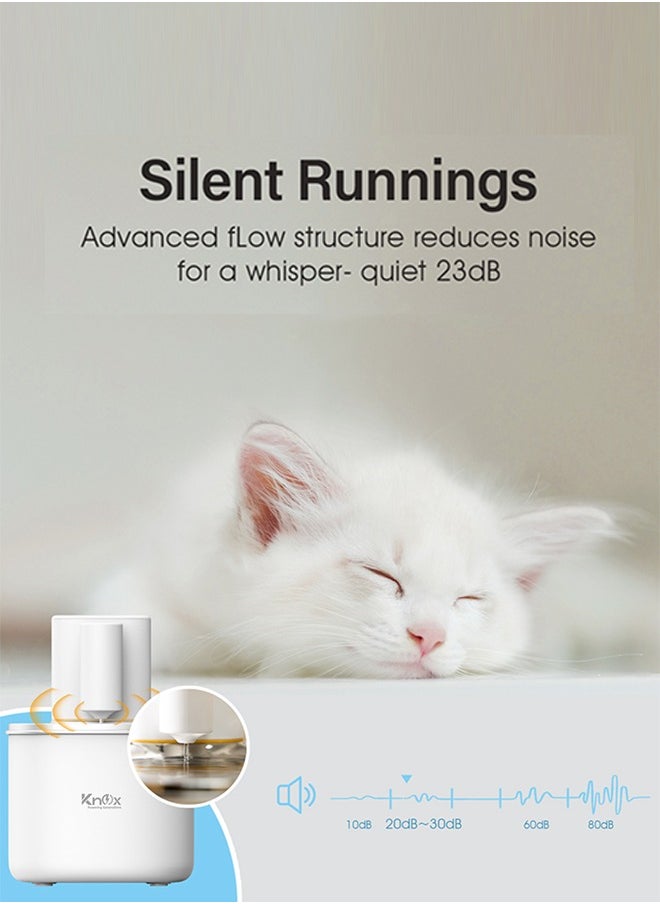 Knox Powering Generations - Cat Pet Fountain with Rechargeable Battery for Cat Dog Water Drinking, 3.5L Automatic Pet Water Dispenser Hygienic Drinking Bowl Super Quiet for Cats, Dogs - Image 1