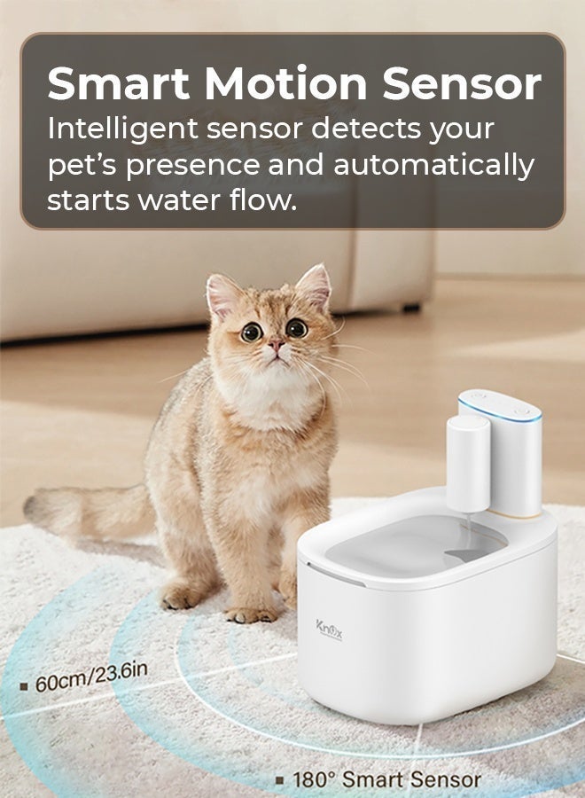 Knox Powering Generations Knox Smart Automatic Pet Water Dispenser 3.5L/135oz with Rechargeable Battery, Motion Sensor, Super Quiet Hygienic Drinking Bowl for Cats & Dogs, Large Pet water Fountain Indoor & Outdoor - Image 5
