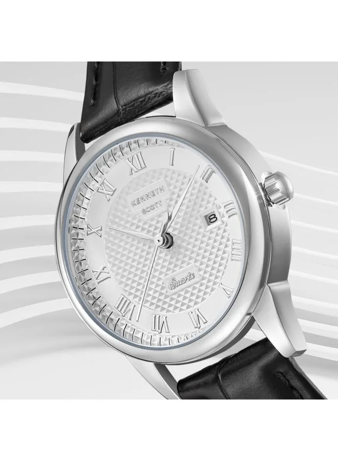 KENNETH SCOTT Women's Leather Analog Watch K23530-SLBW - 32x40 mm
