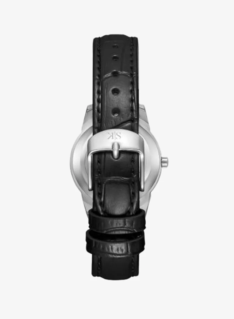 Kenneth Scott White Women's Leather Analog Watch K23530-SLBW - 32x40 mm for Women | Best Price UAE