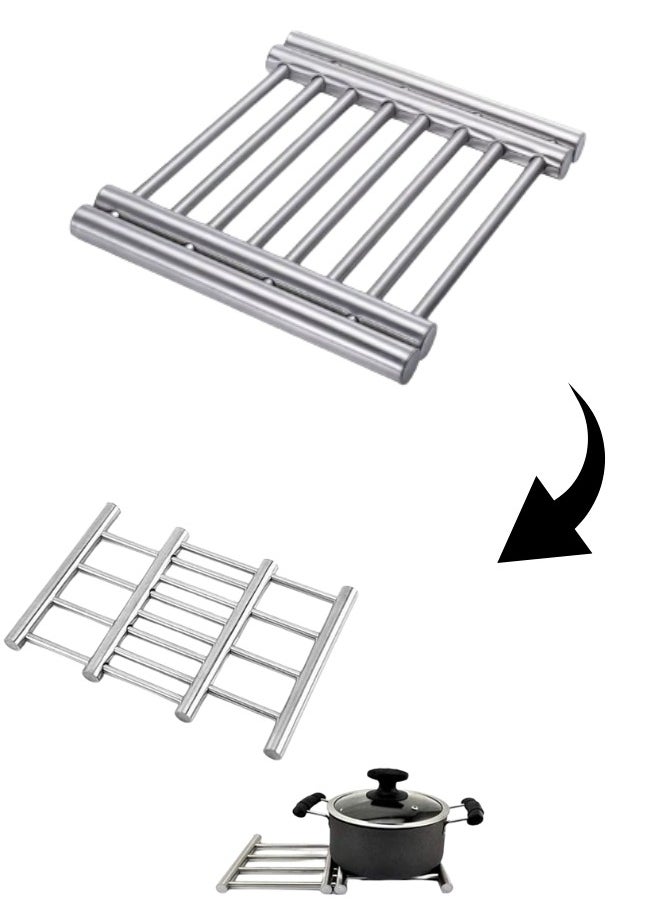 Happy Home Expandable Stainless Steel Pot Holder - 20x22cm to 20x37cm  - Image 1