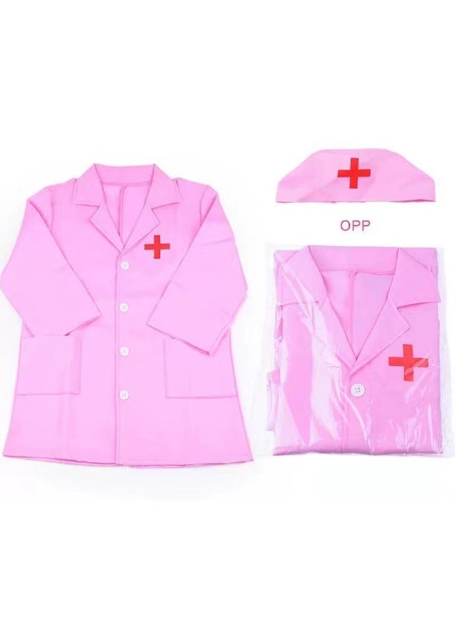 Doctor Pretend Playset with Doctor Uniform - Kids Role-Play Kit Pink Coat - Ideal for STEM Learning, Birthday Gifts, Imaginative Play  - Image 1