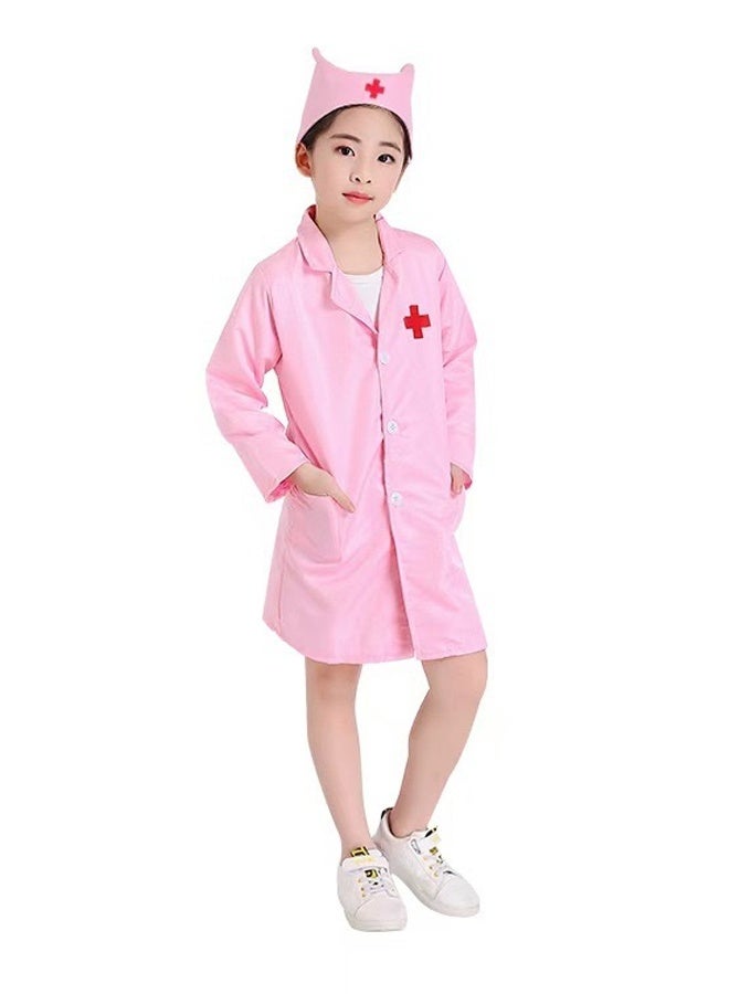 Doctor Pretend Playset with Doctor Uniform - Kids Role-Play Kit Pink Coat - Ideal for STEM Learning, Birthday Gifts, Imaginative Play  - Image 2