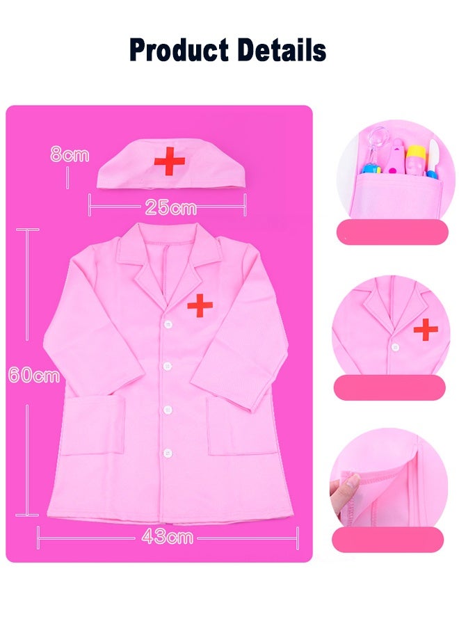 Doctor Pretend Playset with Doctor Uniform - Kids Role-Play Kit Pink Coat - Ideal for STEM Learning, Birthday Gifts, Imaginative Play  - Image 5