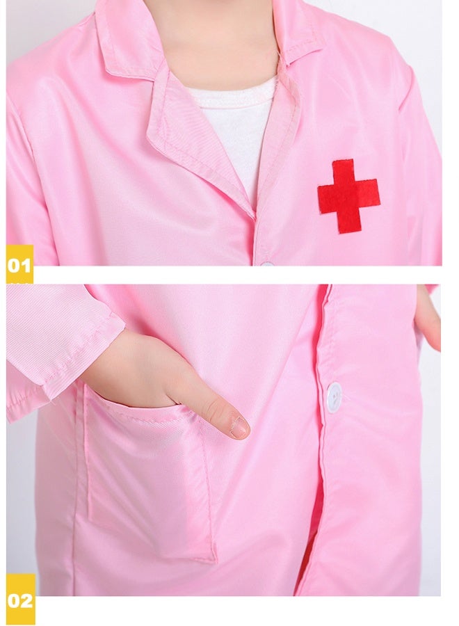 Doctor Pretend Playset with Doctor Uniform - Kids Role-Play Kit Pink Coat - Ideal for STEM Learning, Birthday Gifts, Imaginative Play  - Image 4
